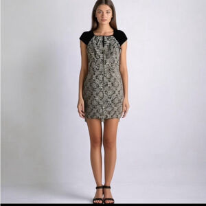 Adrianna Papell Mixed Media Midi Dress Size 10